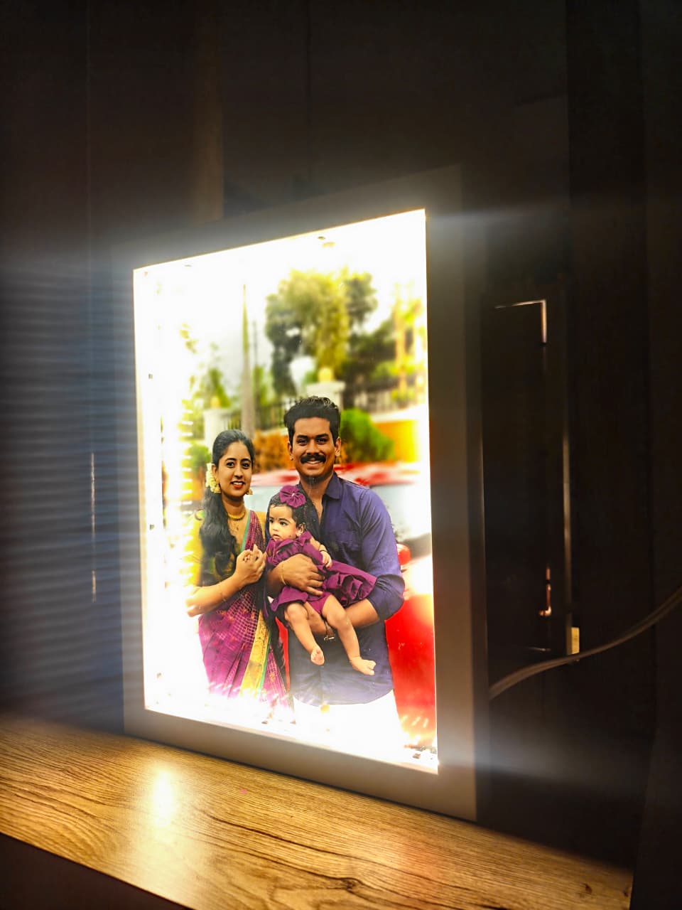 Personalized Pearl Shadow Box Frame with LED Light